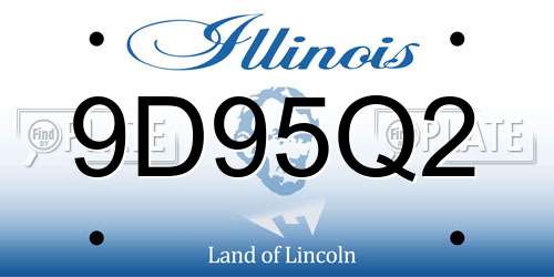 9D95Q2 Illinois License Plate