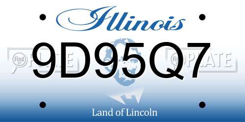 9D95Q7 Illinois License Plate