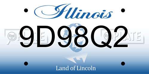 9D98Q2 Illinois License Plate