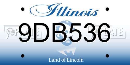 9DB536 Illinois License Plate