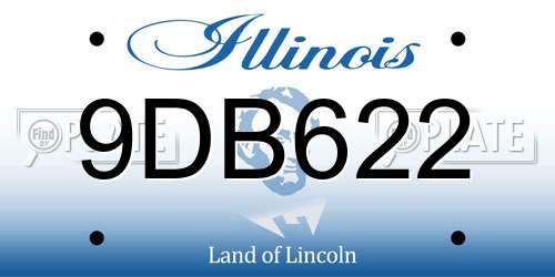 9DB622 Illinois License Plate