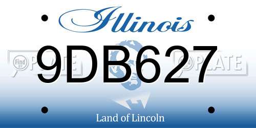 9DB627 Illinois License Plate
