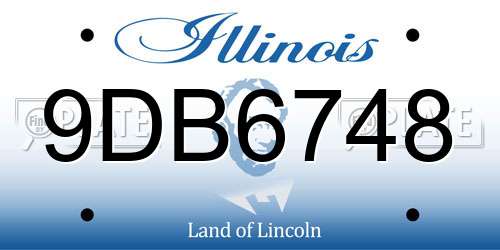 9DB6748 Illinois License Plate