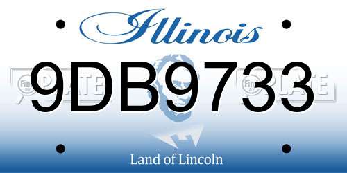 9DB9733 Illinois License Plate