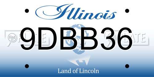 9DBB36 Illinois License Plate