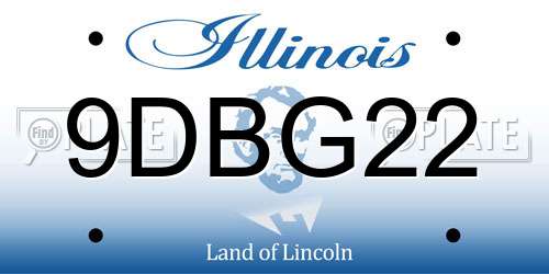 9DBG22 Illinois License Plate
