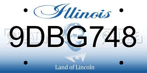 9DBG748 Illinois License Plate