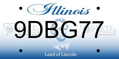 9DBG77 Illinois License Plate