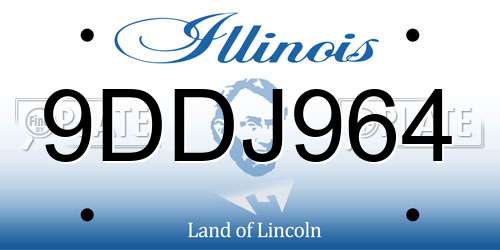 9DDJ964 Illinois License Plate