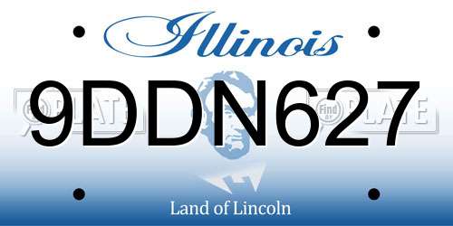 9DDN627 Illinois License Plate