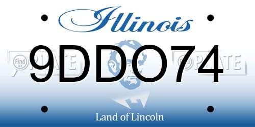 9DDO74 Illinois License Plate