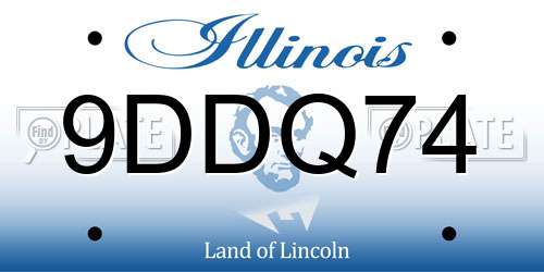 9DDQ74 Illinois License Plate