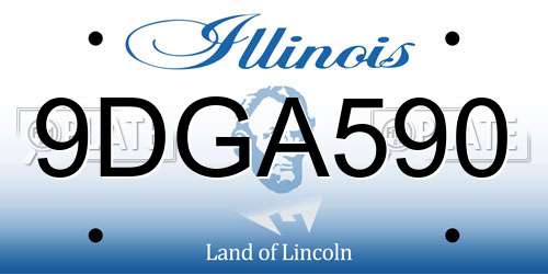 9DGA590 Illinois License Plate