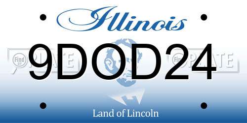 9DOD24 Illinois License Plate