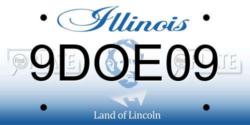 9DOE09 Illinois License Plate