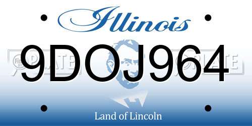 9DOJ964 Illinois License Plate