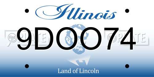 9DOO74 Illinois License Plate