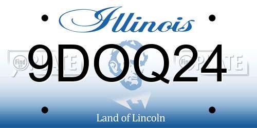 9DOQ24 Illinois License Plate