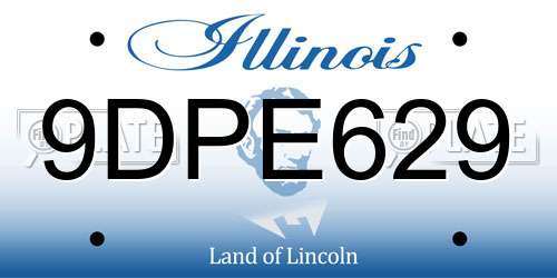 9DPE629 Illinois License Plate