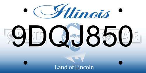 9DQJ850 Illinois License Plate