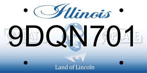 9DQN701 Illinois License Plate