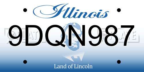 9DQN987 Illinois License Plate