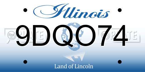 9DQO74 Illinois License Plate