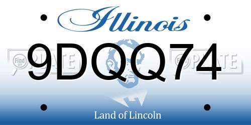 9DQQ74 Illinois License Plate
