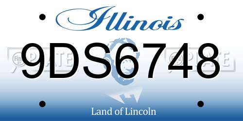9DS6748 Illinois License Plate