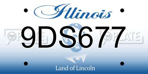 9DS677 Illinois License Plate