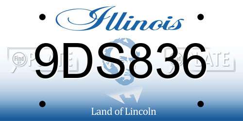 9DS836 Illinois License Plate