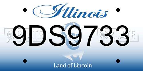 9DS9733 Illinois License Plate