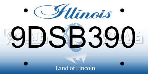 9DSB390 Illinois License Plate