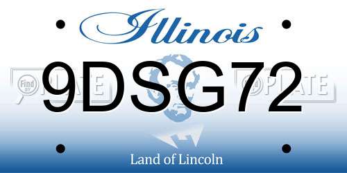9DSG72 Illinois License Plate