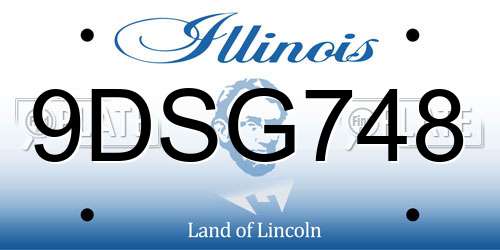 9DSG748 Illinois License Plate