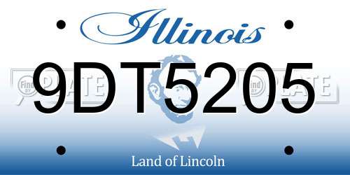 9DT5205 Illinois License Plate