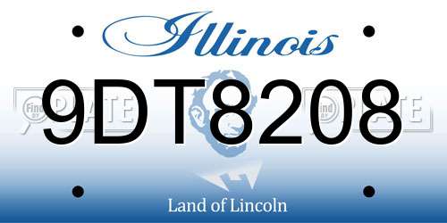 9DT8208 Illinois License Plate