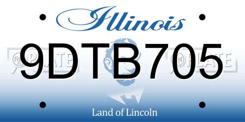 9DTB705 Illinois License Plate