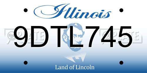 9DTL745 Illinois License Plate