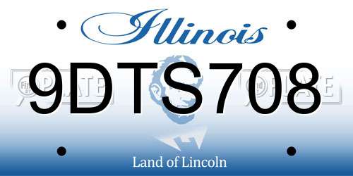 9DTS708 Illinois License Plate