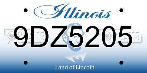 9DZ5205 Illinois License Plate