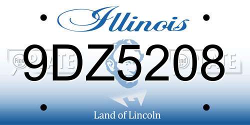 9DZ5208 Illinois License Plate