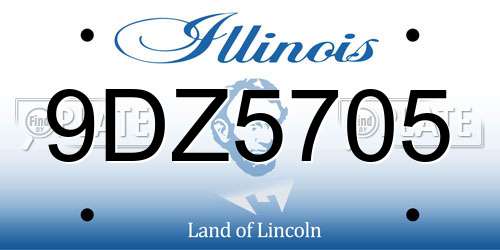 9DZ5705 Illinois License Plate