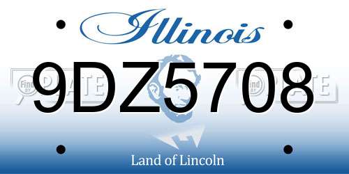 9DZ5708 Illinois License Plate