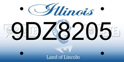 9DZ8205 Illinois License Plate