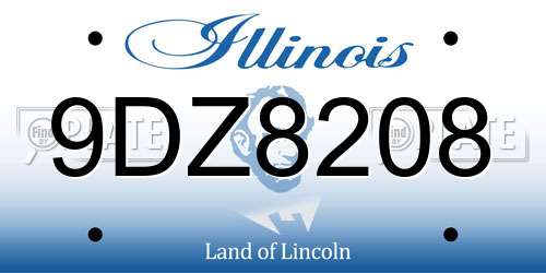 9DZ8208 Illinois License Plate