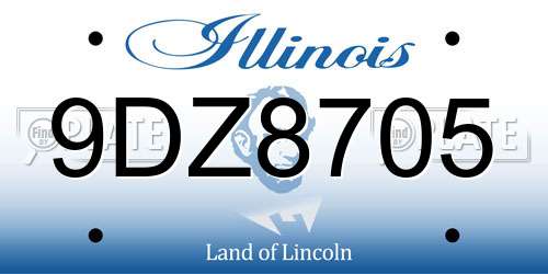 9DZ8705 Illinois License Plate