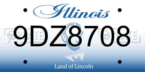 9DZ8708 Illinois License Plate