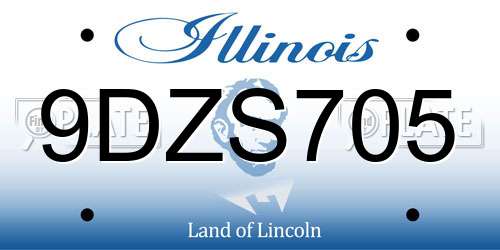 9DZS705 Illinois License Plate