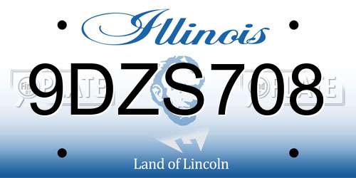 9DZS708 Illinois License Plate